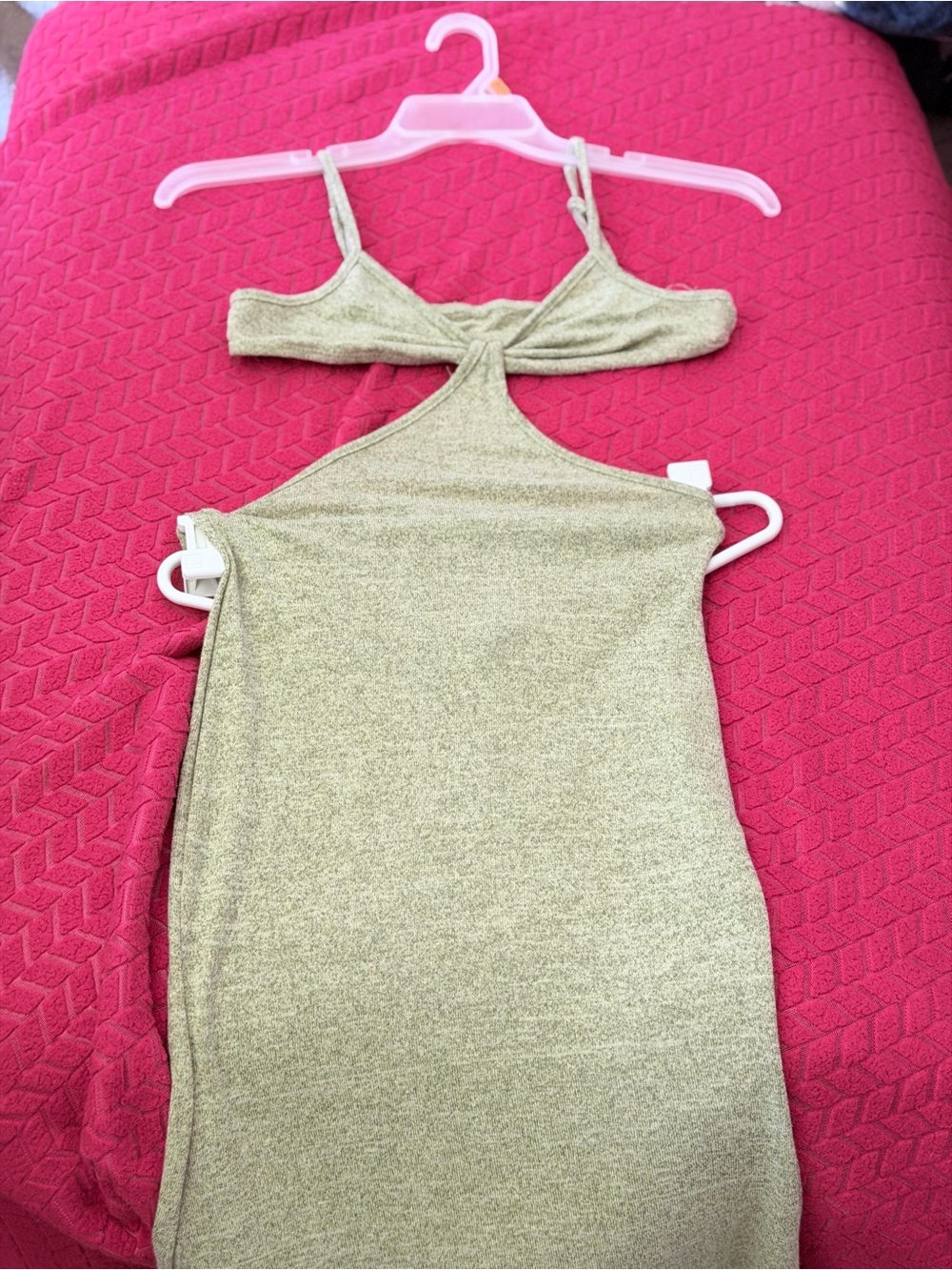 SHEIN Gold Metallic Twist-Front Camisole Dress